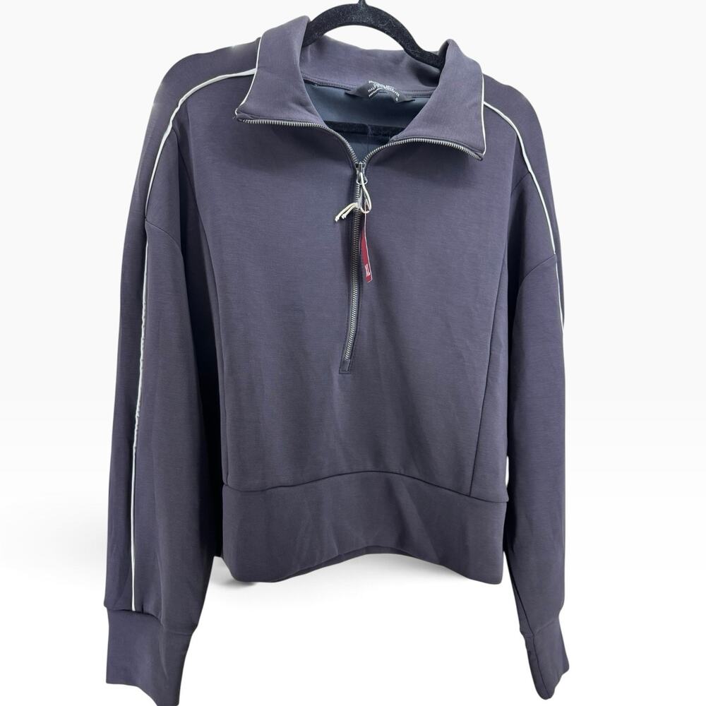 NWT Member's Mark Sandwashed Half Zip Pullover Sweatshirt Black Women’s XL Soft